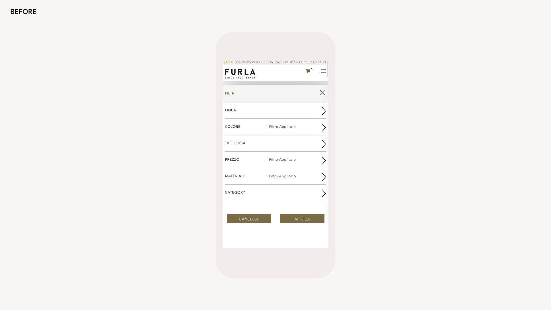 Furla-Website-UX-UI-Cromazoo-Before-PLP-Filters